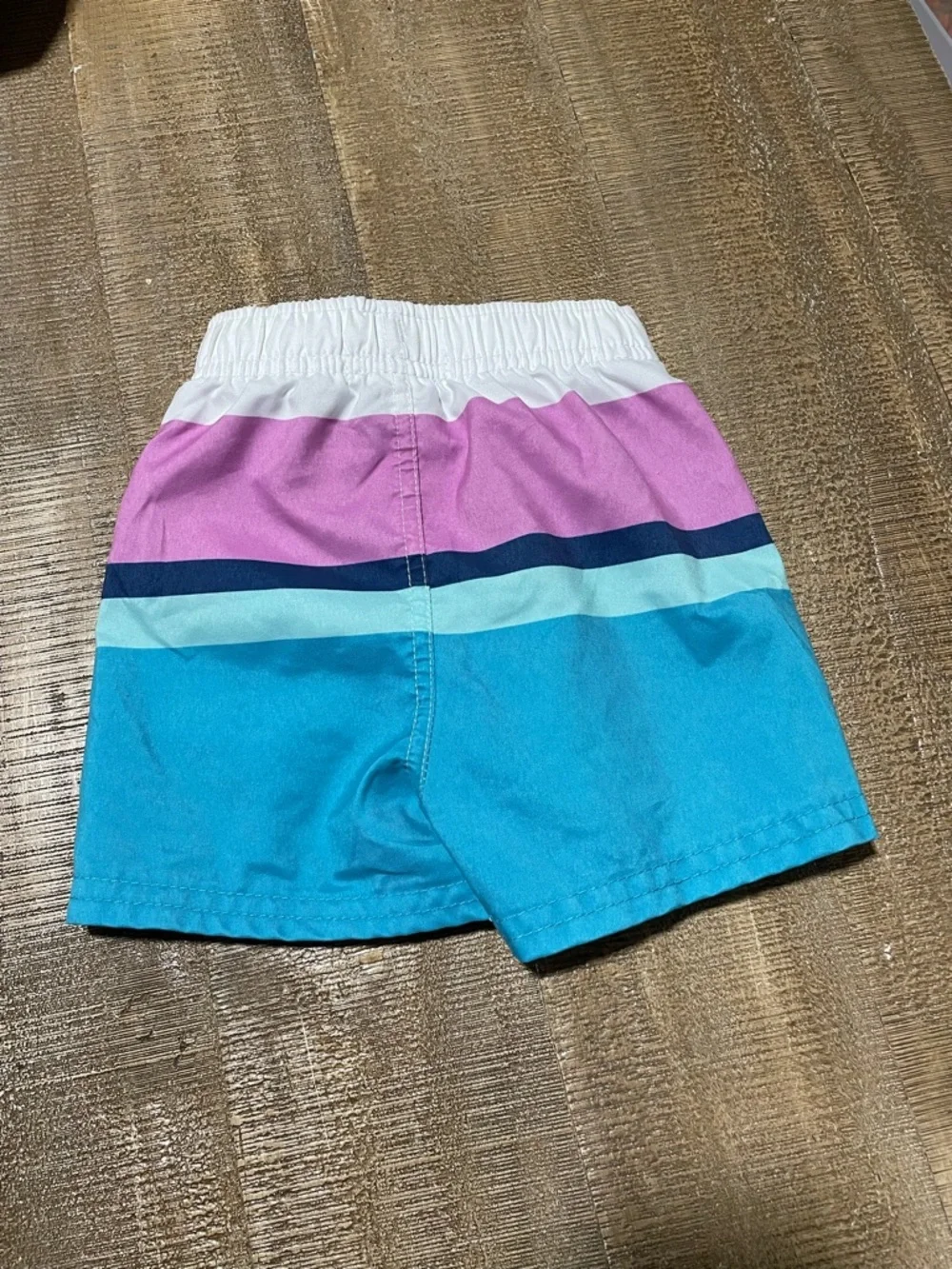 Ruggedbutts baby Colorblock Swim Shorts - Purple, Teal & White